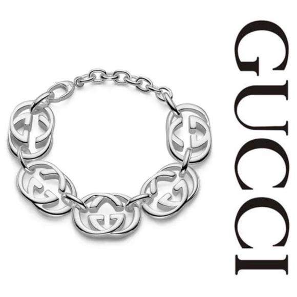 Gucci Britt GG Logo Silver Bracelet*NWB - Picture 8 of 8